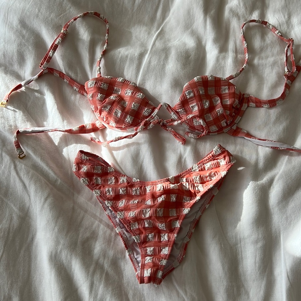 Montce Lulu Bikini in Shrimp Gingham